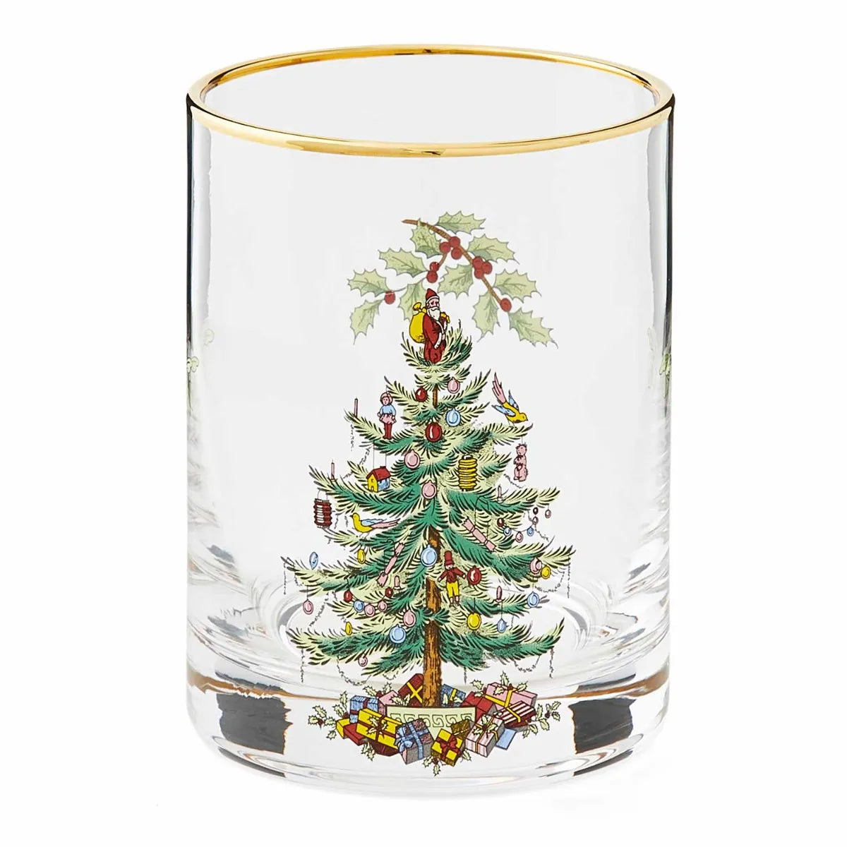 Christmas Tree Set of 4 Lowball Glasses