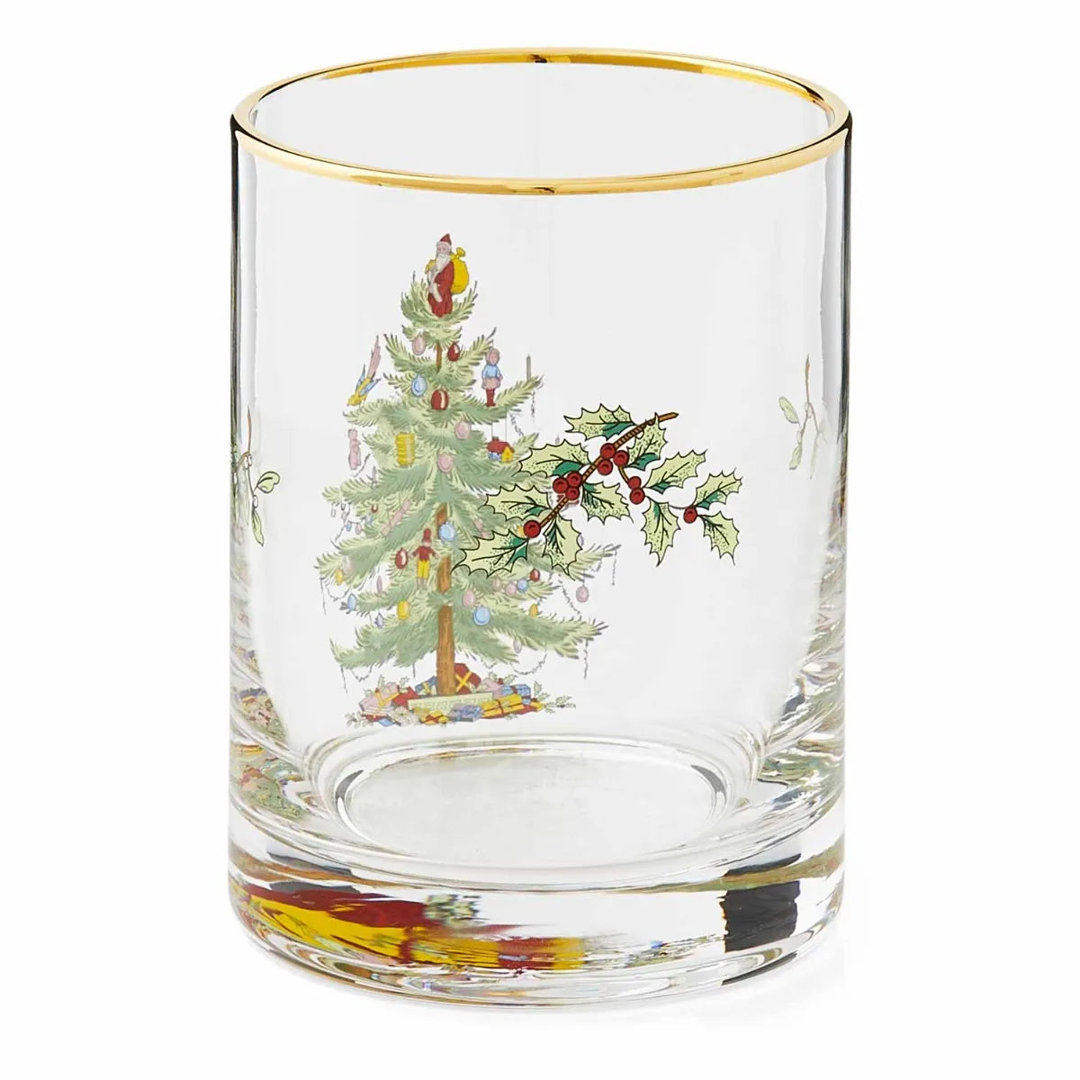 Christmas Tree Set of 4 Lowball Glasses