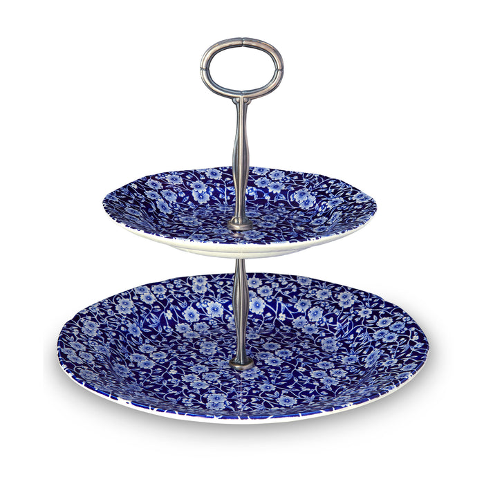 Blue Calico 2 Tier Cake Stand