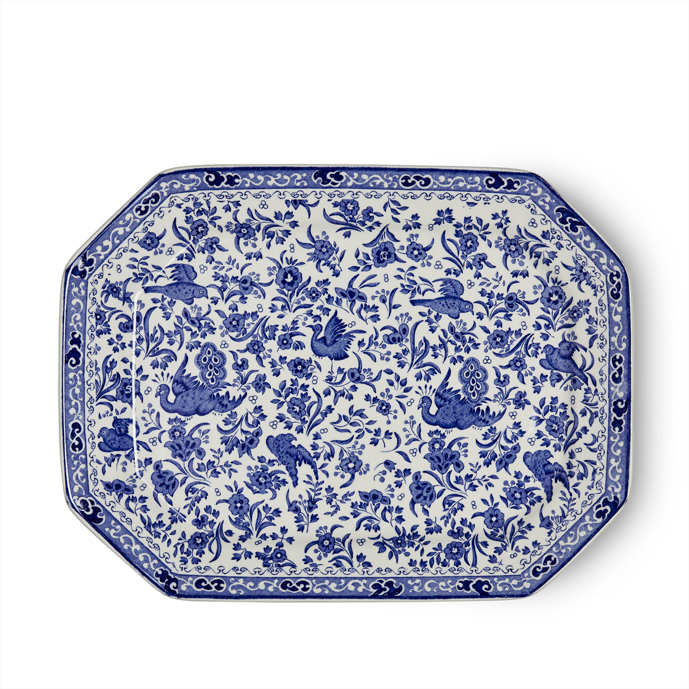 Burleigh Blue Regal Peacock Rectangular Platter 34cm/13.5