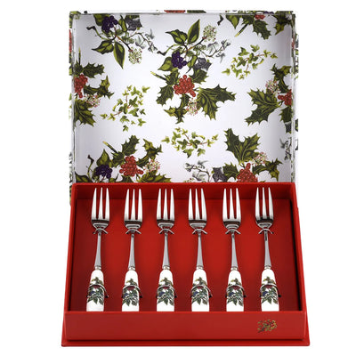 The Holly and the Ivy Set of 6 Pastry Forks