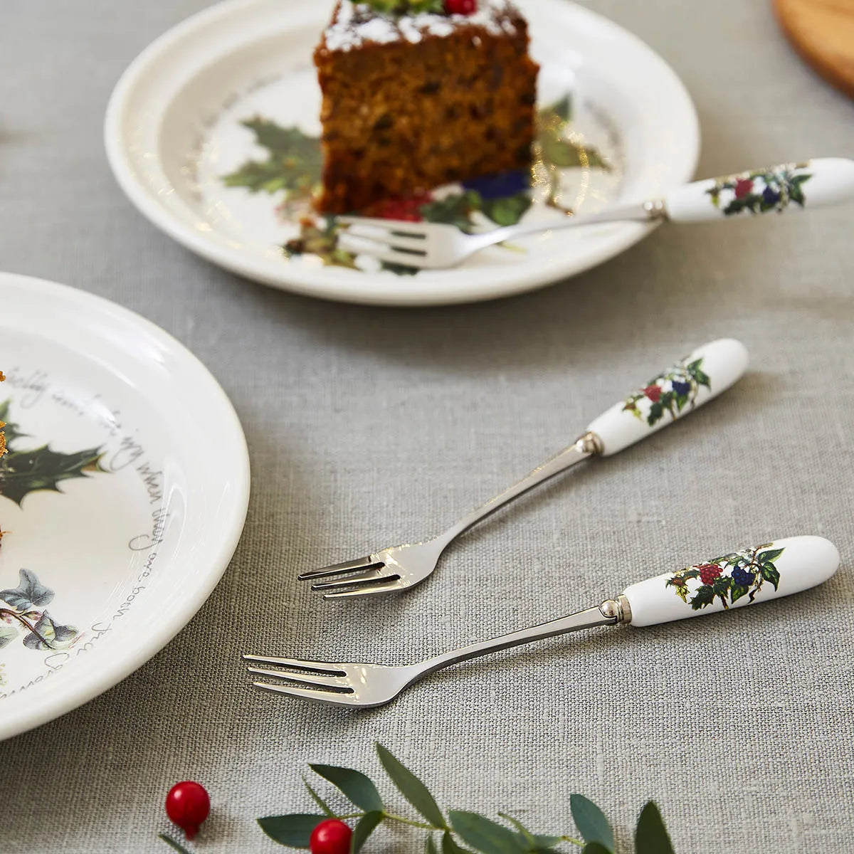 The Holly and the Ivy Set of 6 Pastry Forks