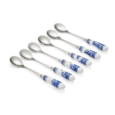 Spode Blue Italian Set of 6 Tea Spoons