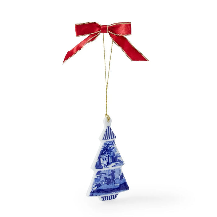 Blue Italian Christmas Tree Shaped Decoration