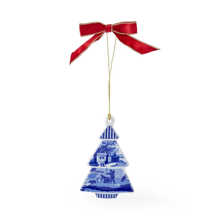 Blue Italian Christmas Tree Shaped Decoration