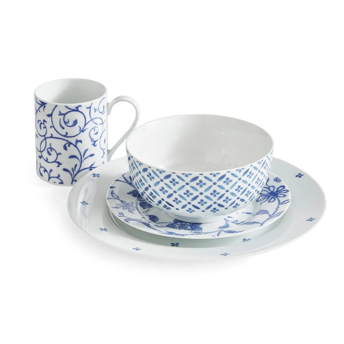 Portmeirion Home 16 Piece Set, Blue Indigo