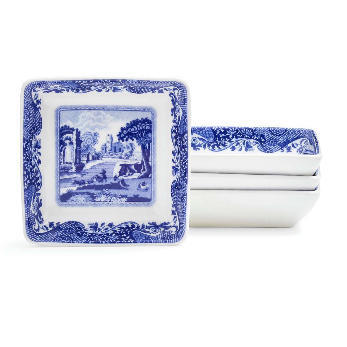 Spode Blue Italian Square Dishes - Set of 4