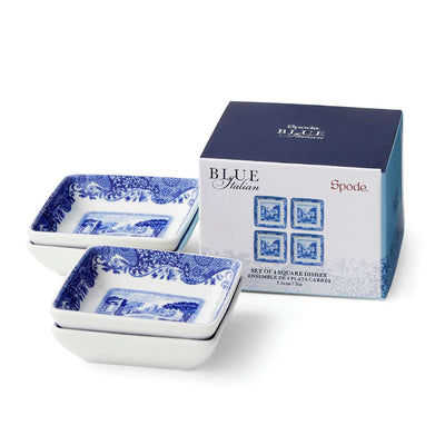 Spode Blue Italian Square Dishes - Set of 4