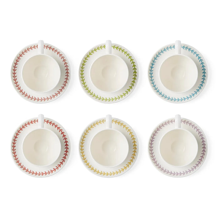 Botanic Garden Meadow Set of 6 Breakfast Teacups & Saucers, Assorted