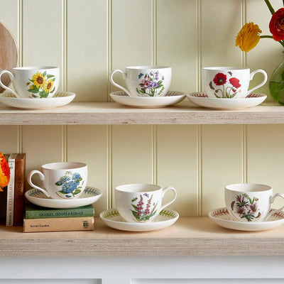 Botanic Garden Meadow Breakfast Teacup & Saucer, Poppy