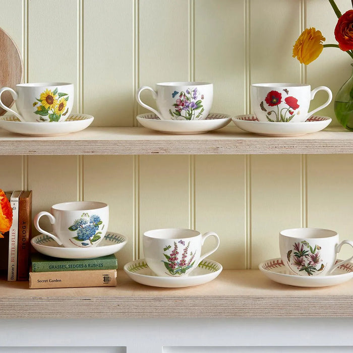 Botanic Garden Meadow Set of 6 Breakfast Teacups & Saucers, Assorted