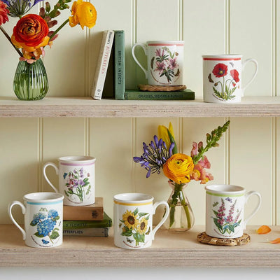 Botanic Garden Meadow Breakfast Mug, Poppy