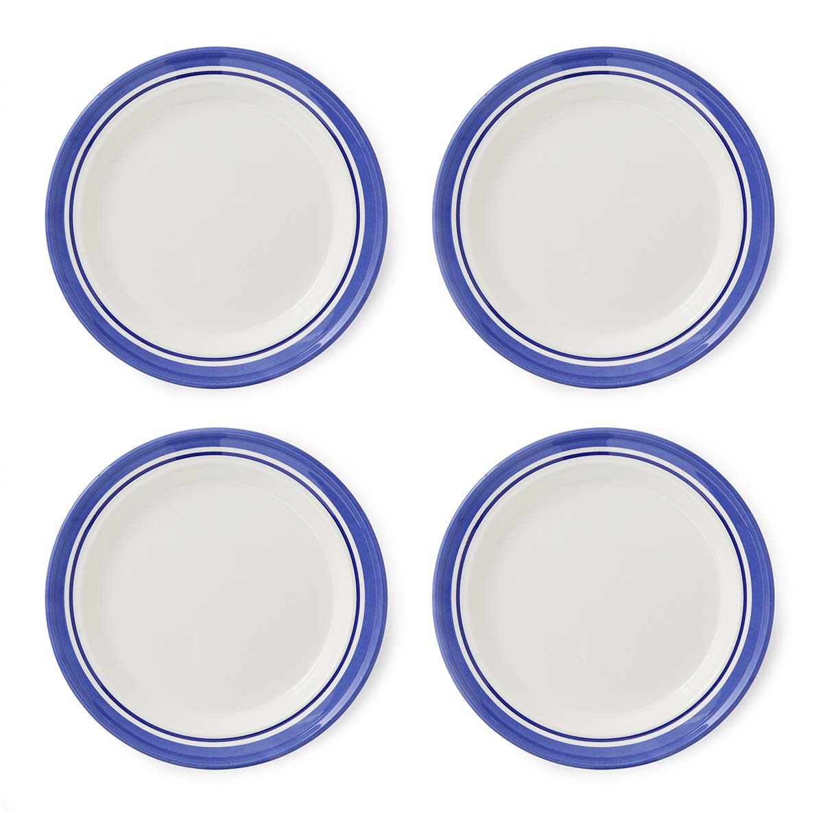 Potter's Stripe Set of 4 Dinner Plates, Blue