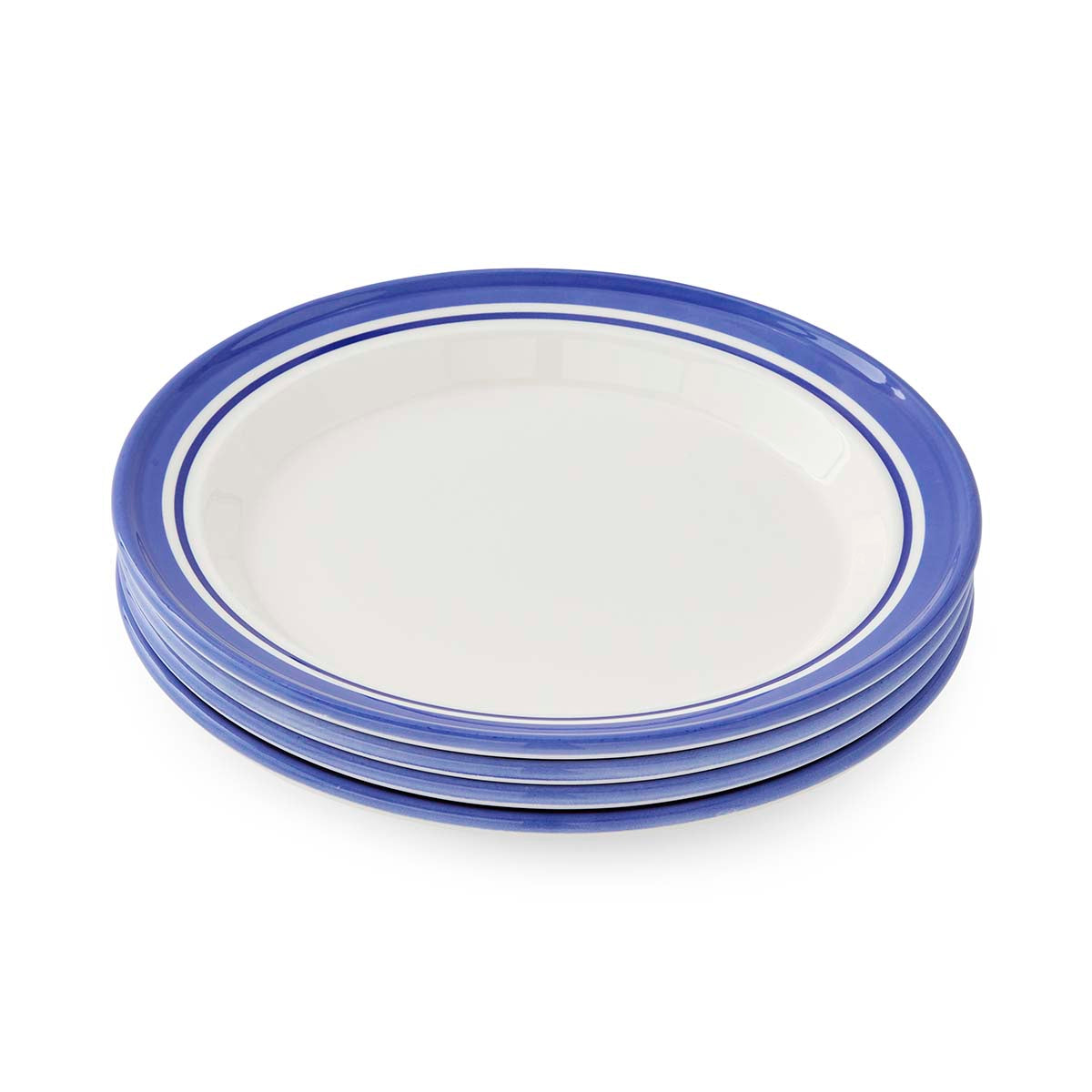 Potter's Stripe Set of 4 Dinner Plates, Blue