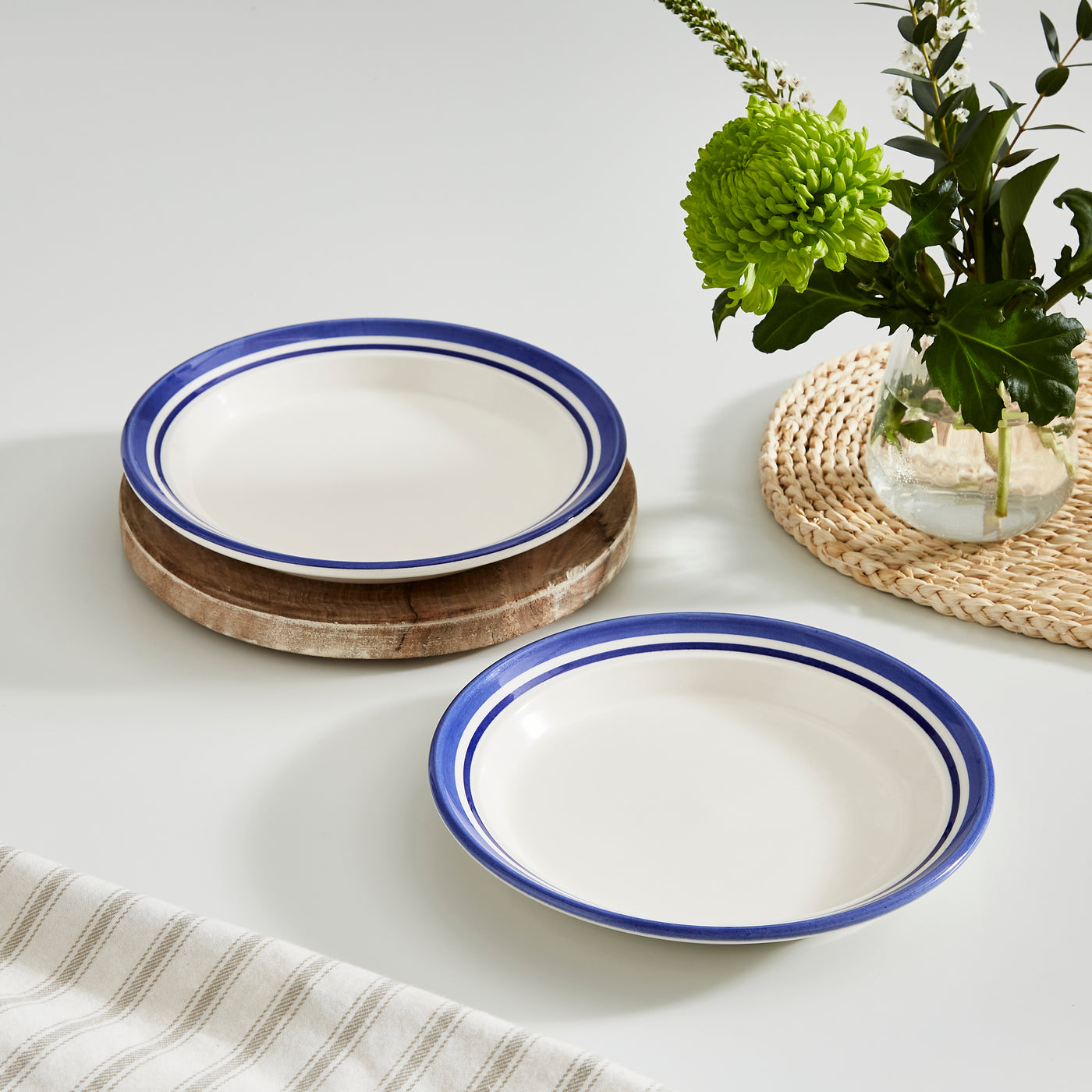 Potter's Stripe Set of 4 Side Plates, Blue