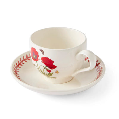 Botanic Garden Meadow Breakfast Teacup & Saucer, Poppy