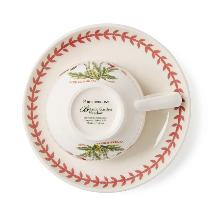 Botanic Garden Meadow Breakfast Teacup & Saucer, Poppy