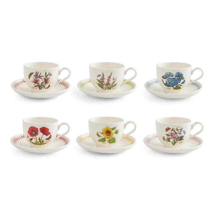 Botanic Garden Meadow Set of 6 Teacups & Saucers, Assorted