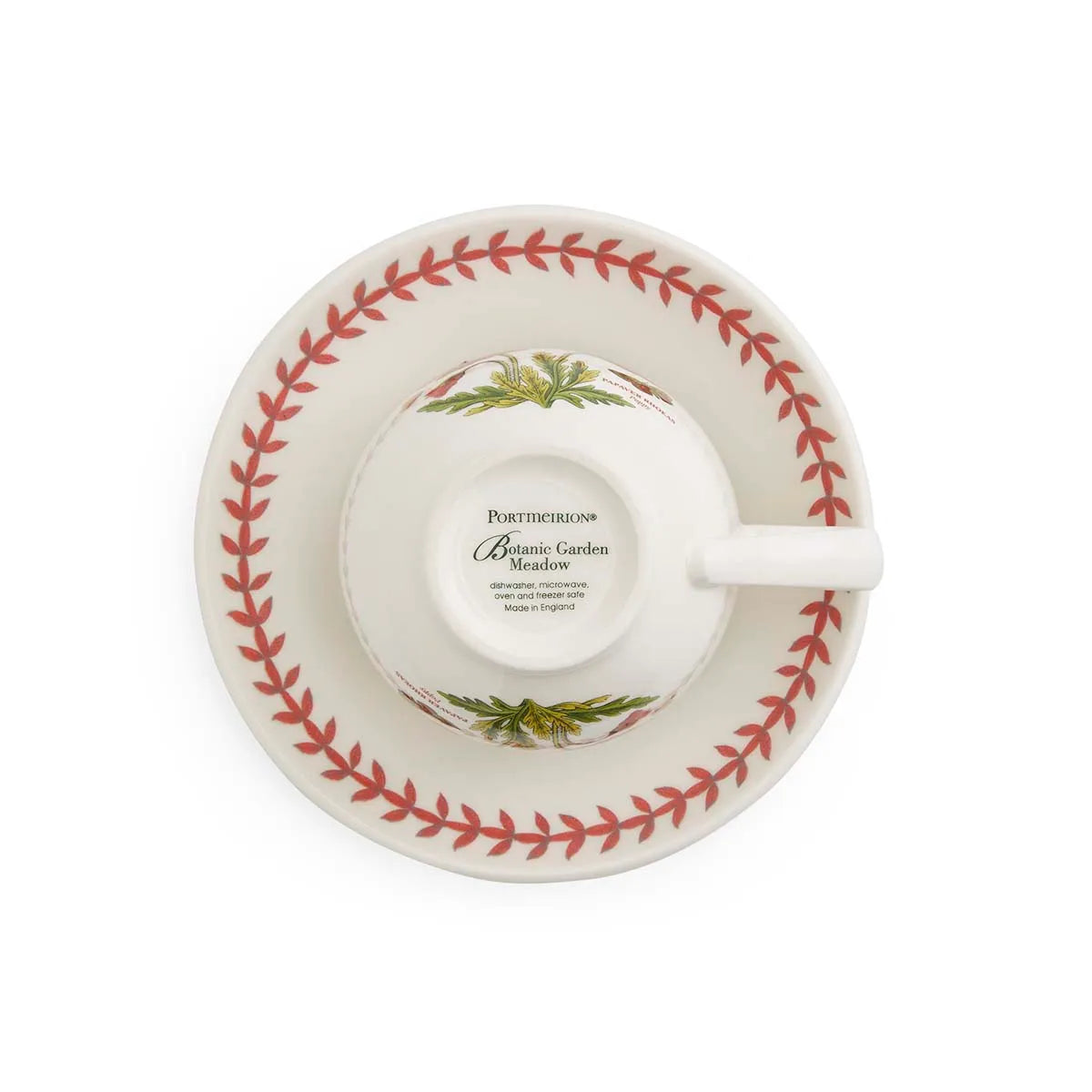 Botanic Garden Meadow Teacup & Saucer, Poppy