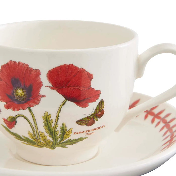 Botanic Garden Meadow Teacup & Saucer, Poppy