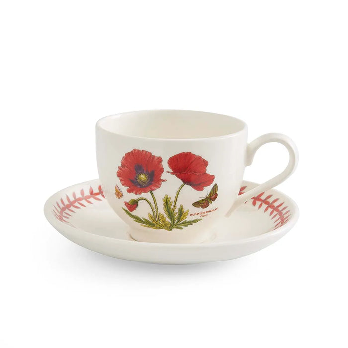 Botanic Garden Meadow Teacup & Saucer, Poppy