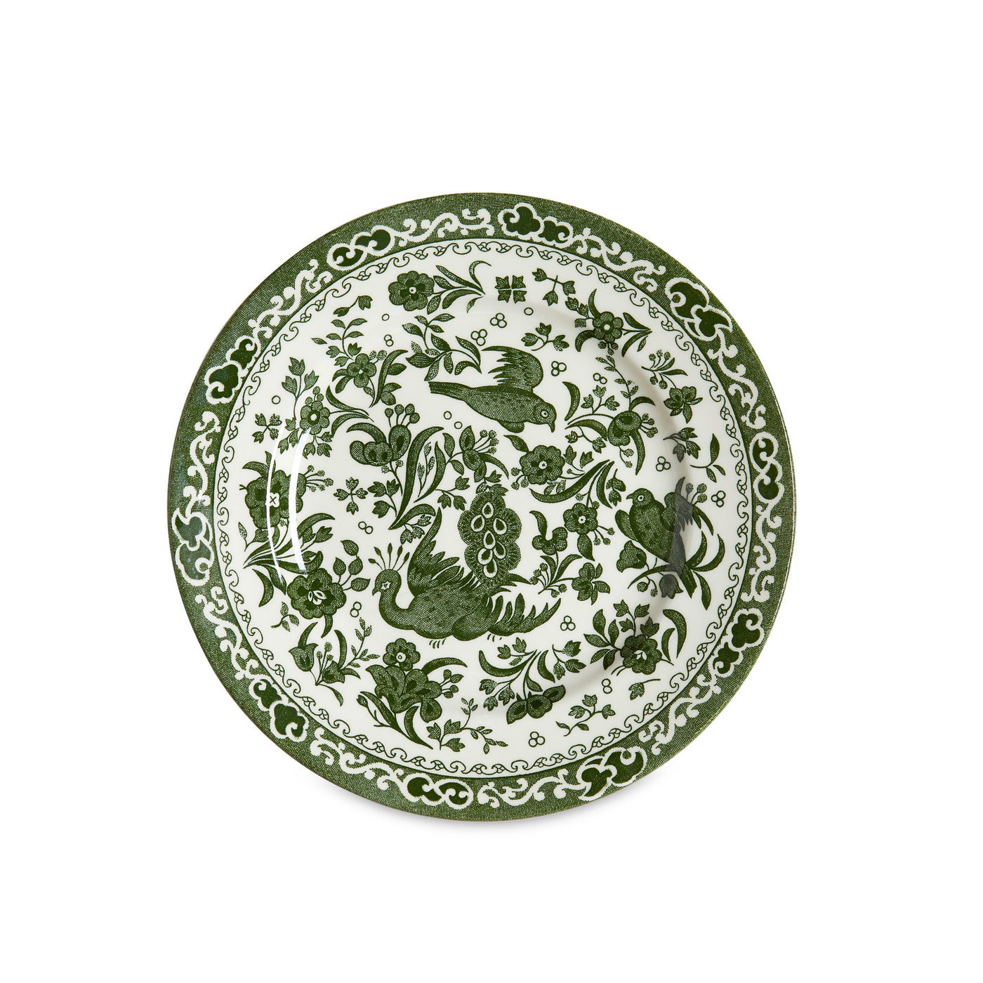 Burleigh Green Regal Peacock Plate 17.5cm