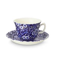 Burleigh Blue Calico Teacup & Saucer