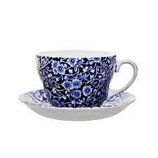 Burleigh Blue Calico Breakfast Cup & Saucer