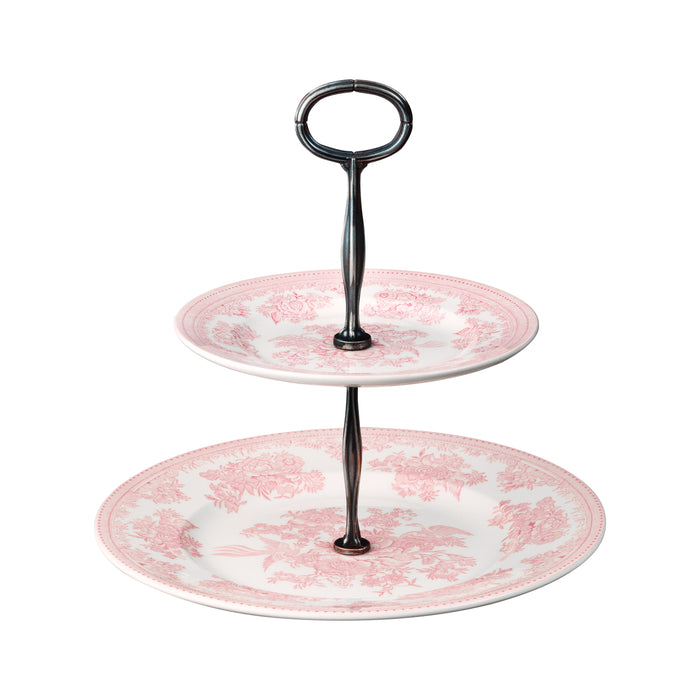Pink Asiatic Pheasants 2 Tier Cake Stand