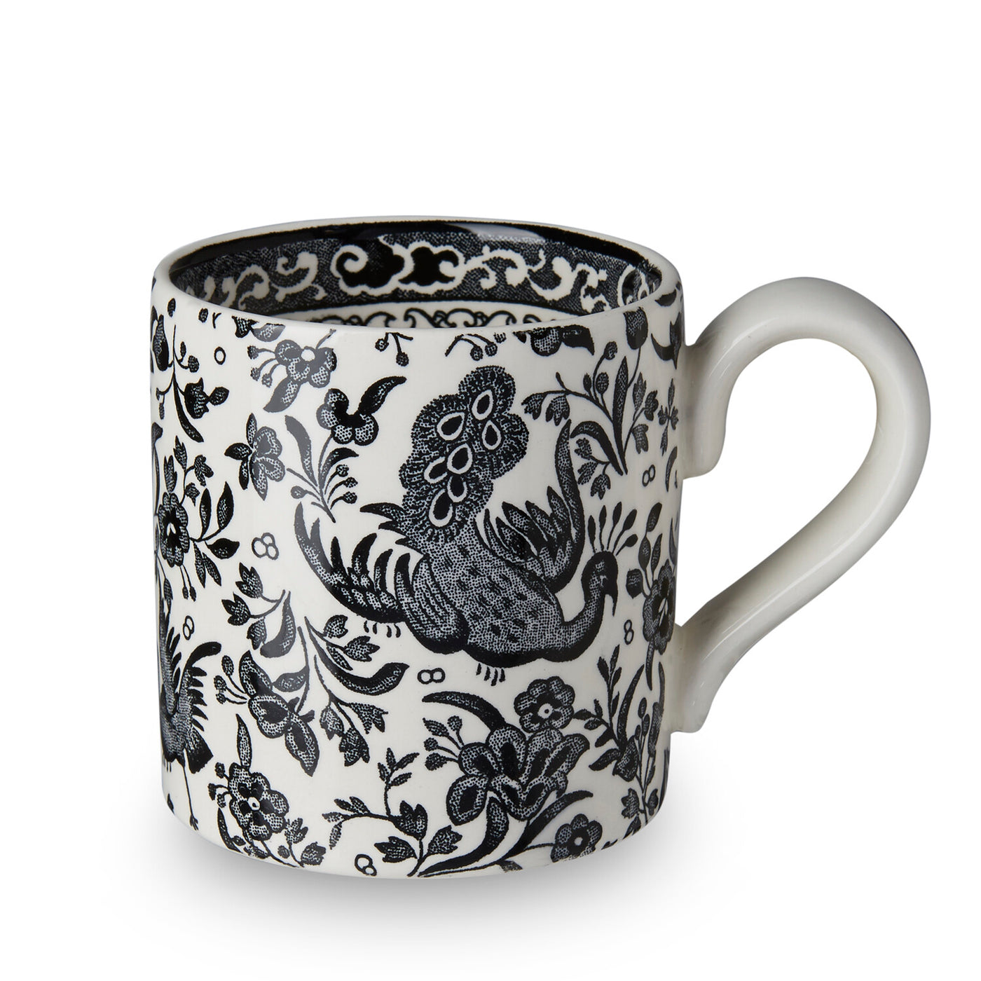 Burleigh Black Regal Peacock Mug 284ml/1/2pt