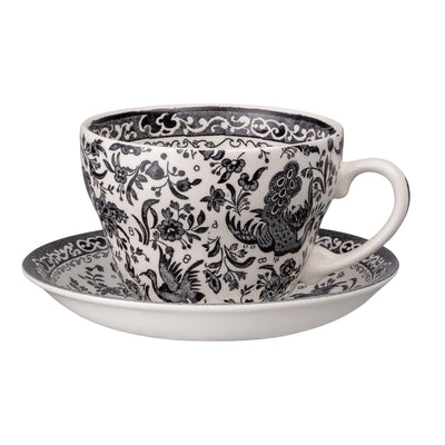 Burleigh Black Regal Peacock Breakfast Cup 420ml