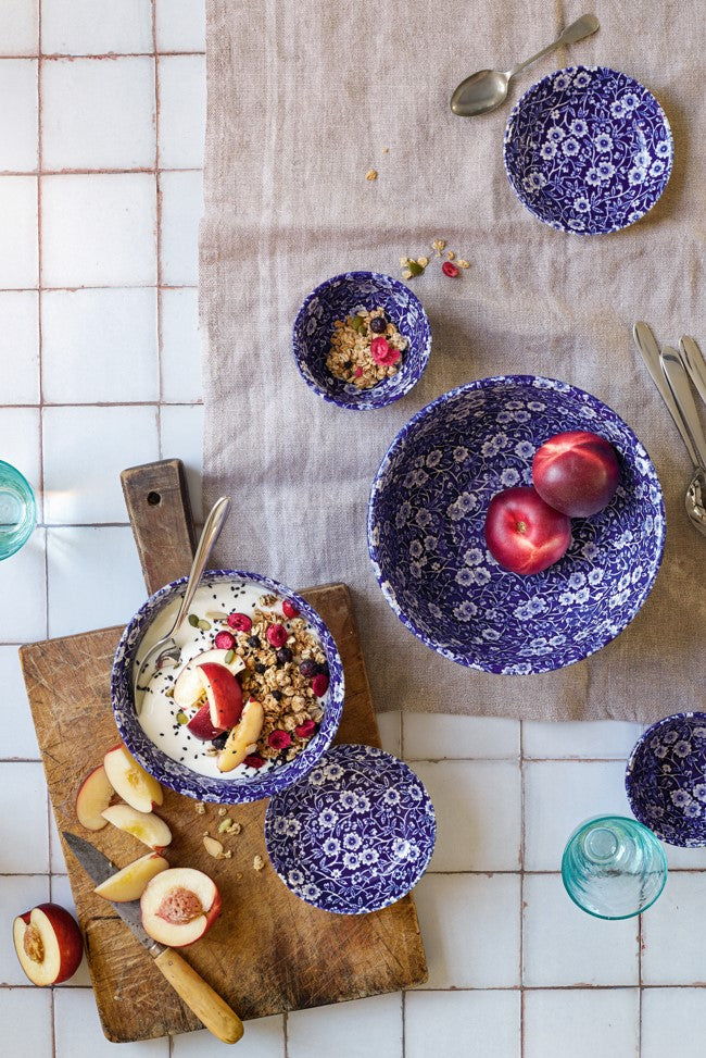 Burleigh Blue Calico Pudding/Soup Bowl 20.5cm/8