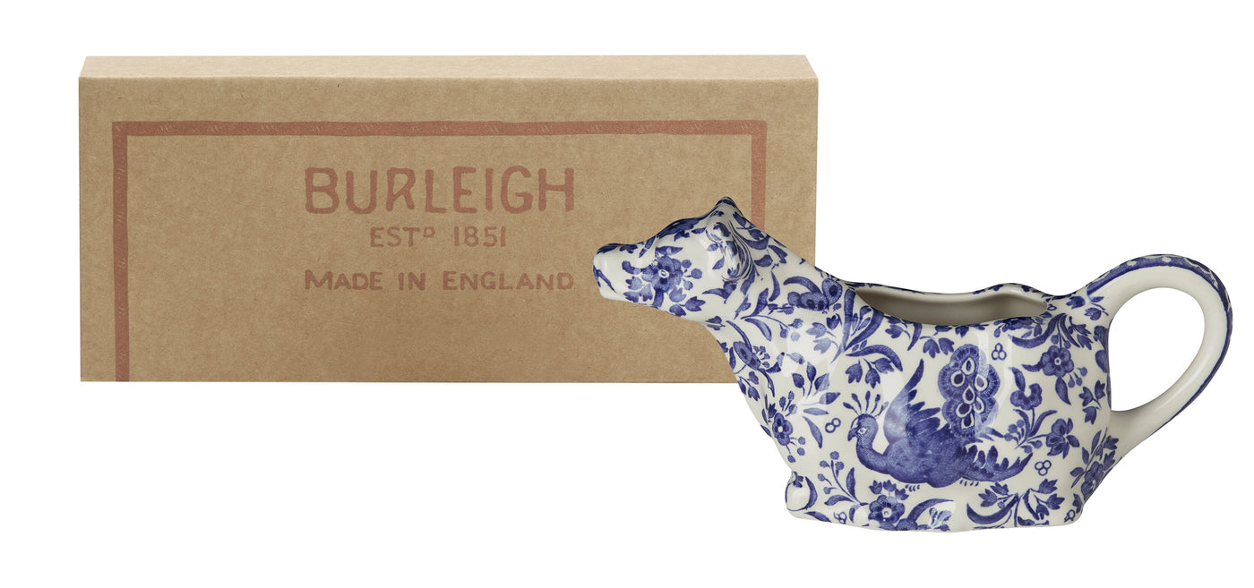 Burleigh Blue Regal Peacock Cow Creamer Boxed 150ml