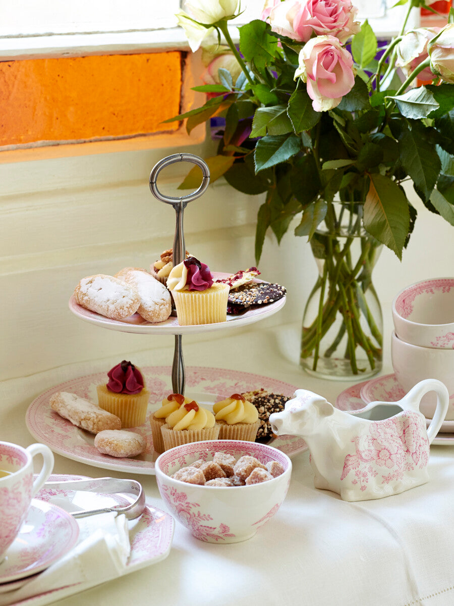 Burleigh Pink Asiatic Pheasants 2 Tier Cake Stand