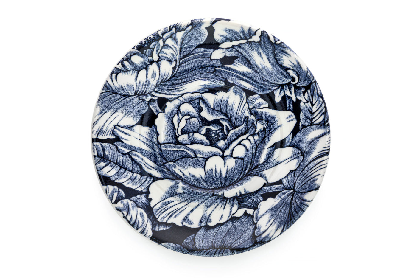 Burleigh Ink Blue Hibiscus Espresso Saucer 12cm