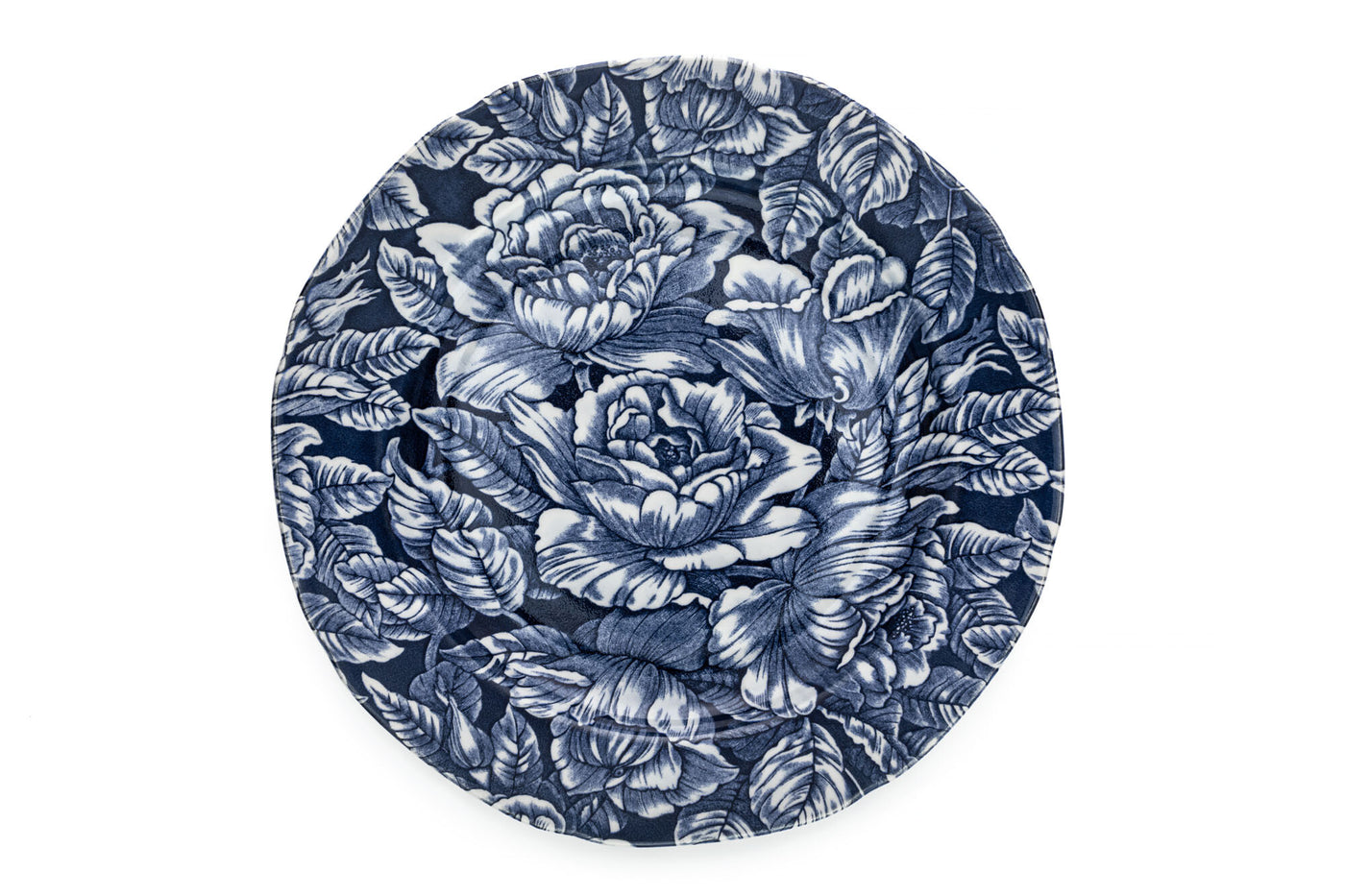 Burleigh Ink Blue Hibiscus Plate 21.5cm