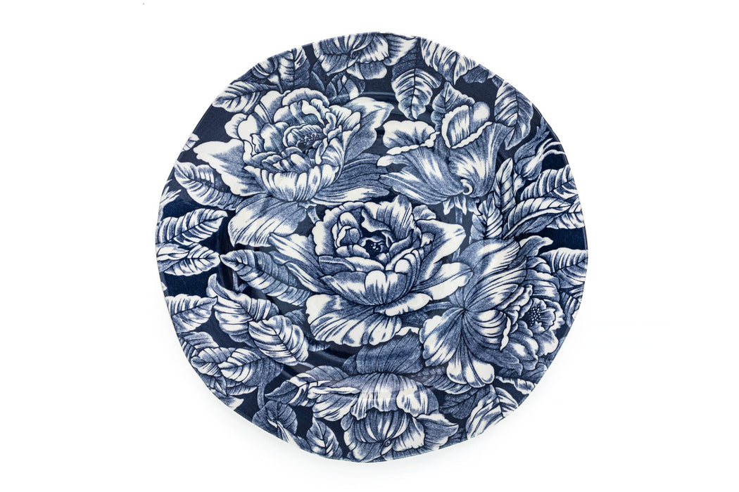 Ink Blue Hibiscus Plate 19cm x4