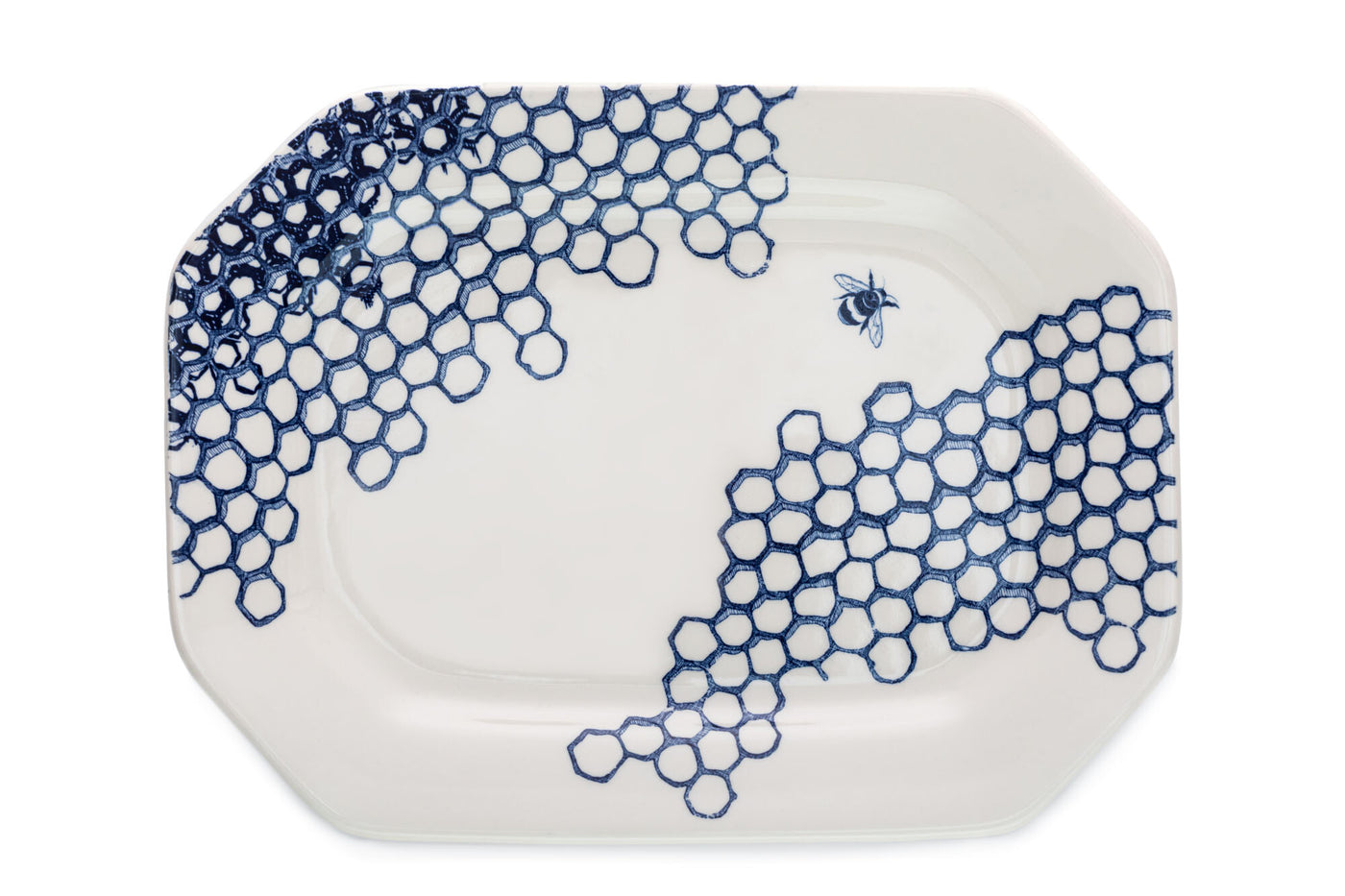 Ink Blue Pollen Rectangular Platter 25cm