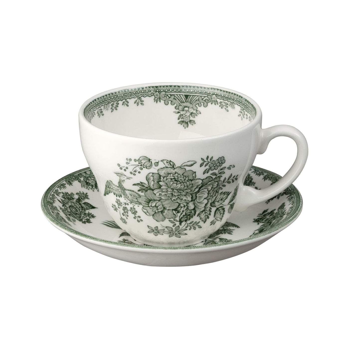 Burleigh Green Asiatic Pheasants Breakfast Cup & Saucer