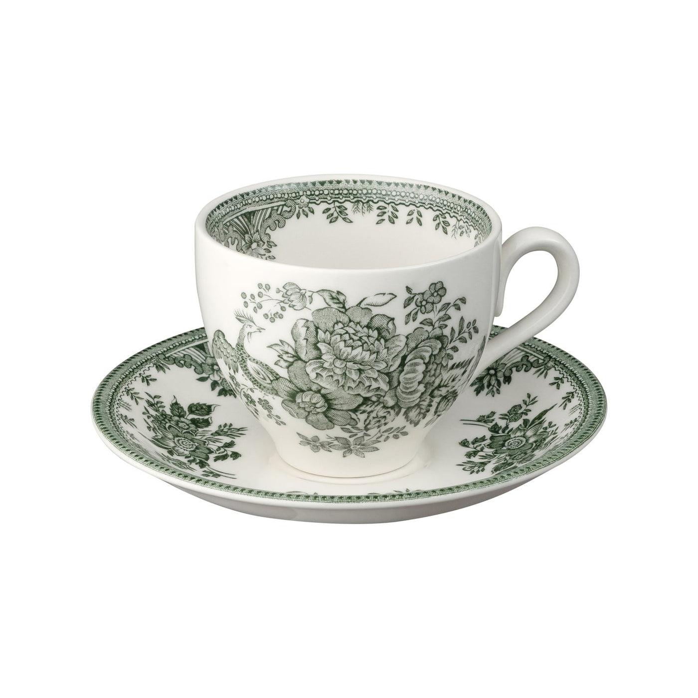 Burleigh Green Asiatic Pheasants Teacup & Saucer