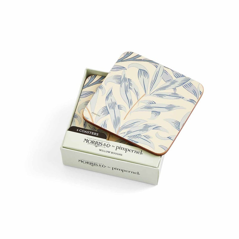 Morris & Co Willow Bough 6 Coasters, Blue