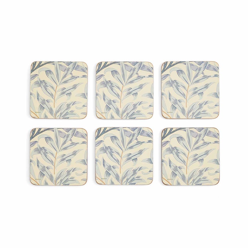 Morris & Co Willow Bough 6 Coasters, Blue