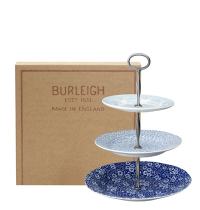 Burleigh Blue Asiatic Pheasant/Blue Calico/Felicity 3 Tier Cake Stand