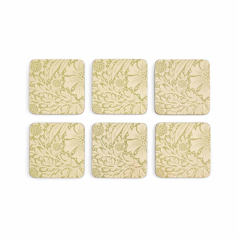 Morris & Co. Marigold 6 Coasters, Green