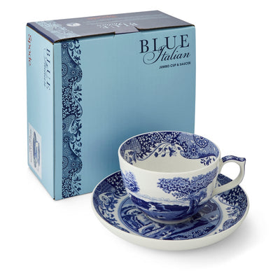 Spode Blue Italian Jumbo Cup & Saucer Boxed Set