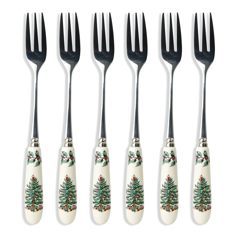 Christmas Tree Set of 6 Pastry Forks