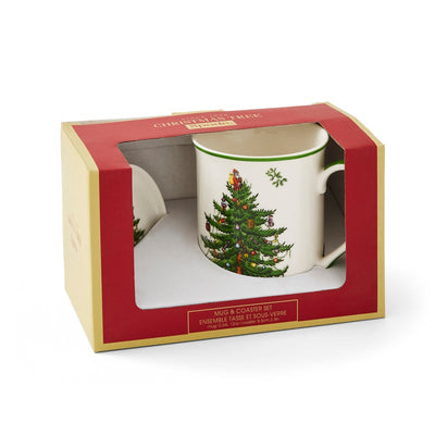 Christmas Tree Mug & Coaster Set