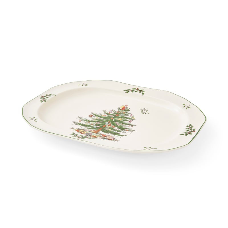 Christmas Tree Sculpted Oval Platter, 35cm