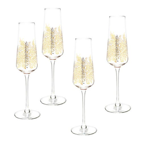 Sara Miller Chelsea Collection Set of 4 Champagne Flutes