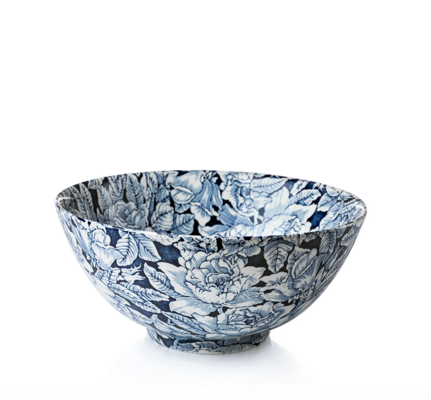 Burleigh Ink Blue Hibiscus Large Footed Bowl 27.5cm